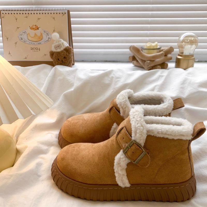 Snow Boots Children's New Winter Piled Thickened Non-slip Warm Fur Integrated Wool Cotton Shoes Women's Shoes