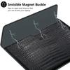 Krokodilleder Klapptasche Tasche Laptop Hülle für Macbook Air 13 14 15 16 Zoll M5 M4 M3 M2 Chip Mac Book Pro Hülle Zubehör