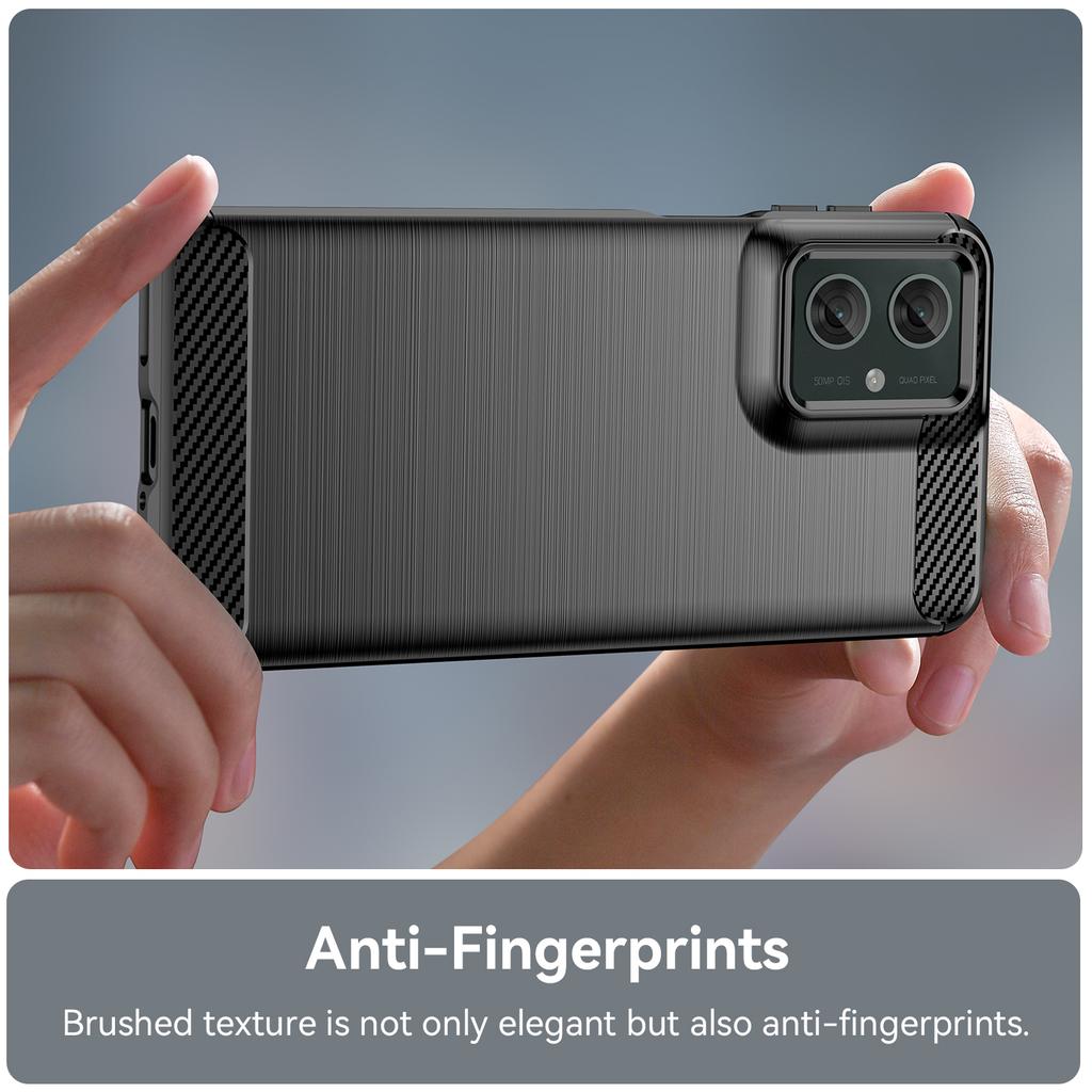 For Motorola Moto G55 5G Case with Screen Film WANLONFENG LS Series Big Lens Hole Brushed Texture TPU Phone Cover