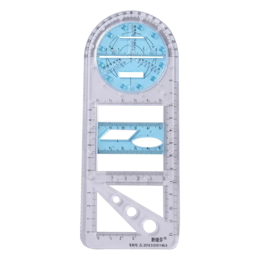Rotatable Fast Drawing Template Ruler Art Design Construction Architect Stereo Geometry Ellipse Drafting Measuring Scale Ruler
