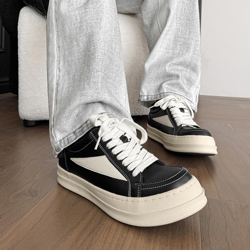 Leather spring and autumn board shoes new trendy shoes platform casual shoes shoes