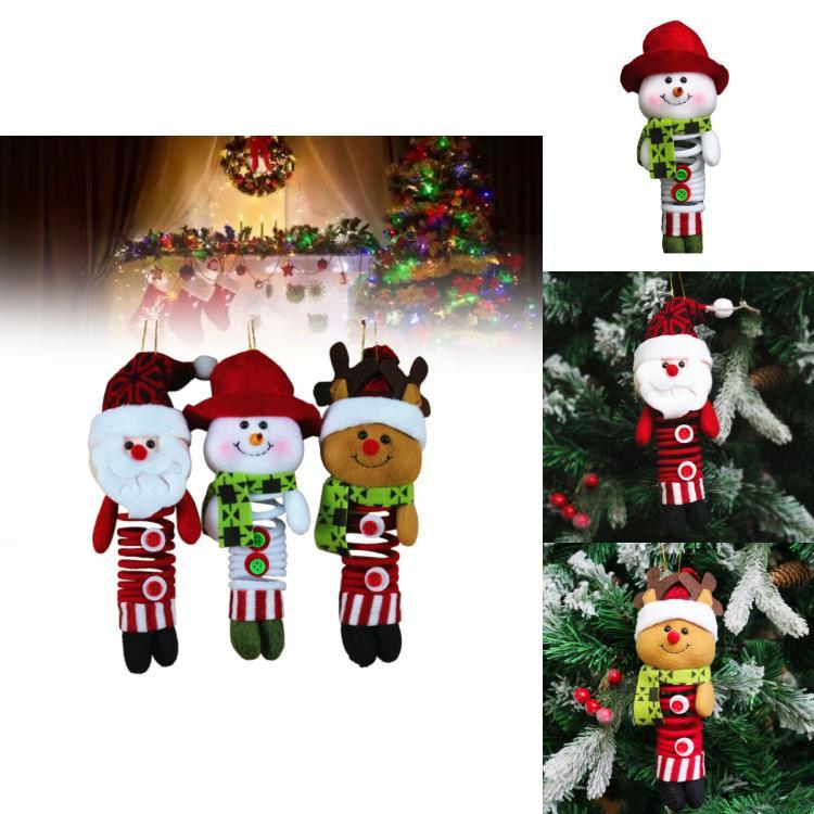 Festive Christmas Figures With Swinging Legs And Fabric Construction For Holiday Decor