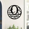 1pc Metal Letter Sign, Surname Family Name Plate for Outdoor Wall, Housewarming Halloween Christmas New Year Gift