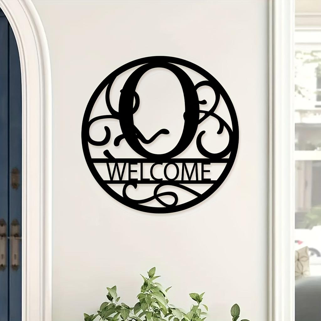 1pc Metal Letter Sign, Surname Family Name Plate for Outdoor Wall, Housewarming Halloween Christmas New Year Gift
