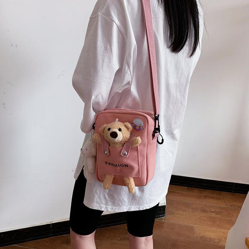 Small Bag New Women's Bag Fashionable and Sweet Small Square Bag Shoulder Messenger Bag Canvas Bag