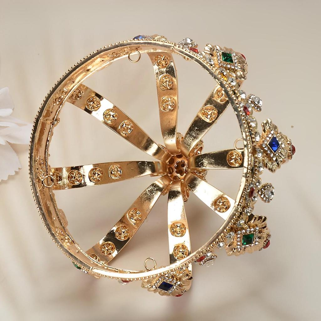 Tiaras et Couronnes en Cristal Royal Diadème Headpiece Reine Roi pour Hommes Femmes Ornements de Cheveux Pageant Pom Bijoux de Cheveux Accessoires