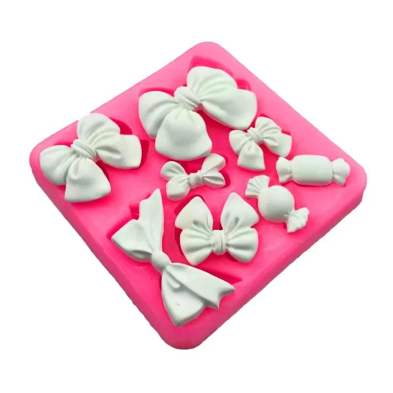 Cake Decoration Tools, Pastry Kitchen Baking Accessories Set, 1pcs Bow Knot Resin Art Molds Silicone Fondant Mould