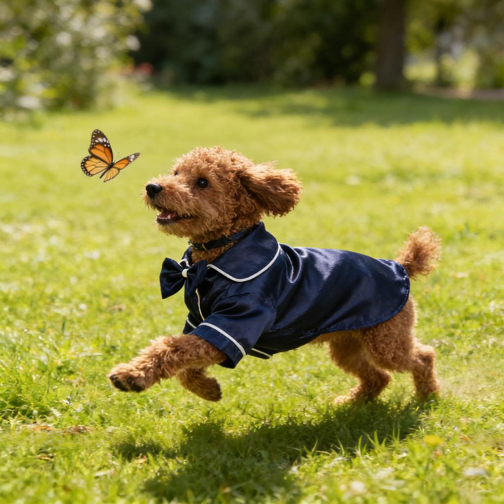 1Set Soft Lapel Dog Pajamas Silk Satin Two-Legged Sleepwear Shirt for Puppy Cat Small Dogs 3-3.5kg Breathable Loungewear Cosplay
