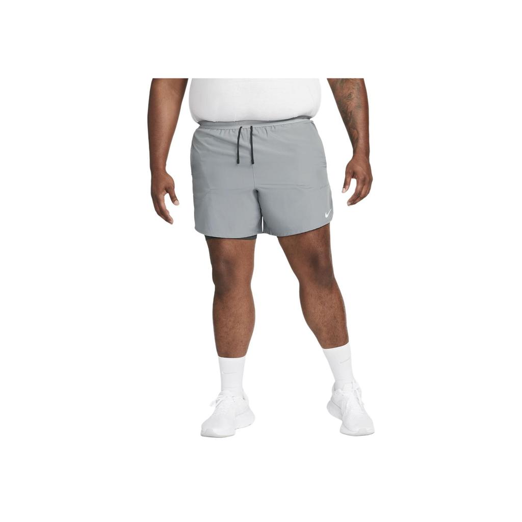 Nike Solid Color Brand Logo High Waist Drawstring Split Shorts Men Shorts Silver DM4759-084