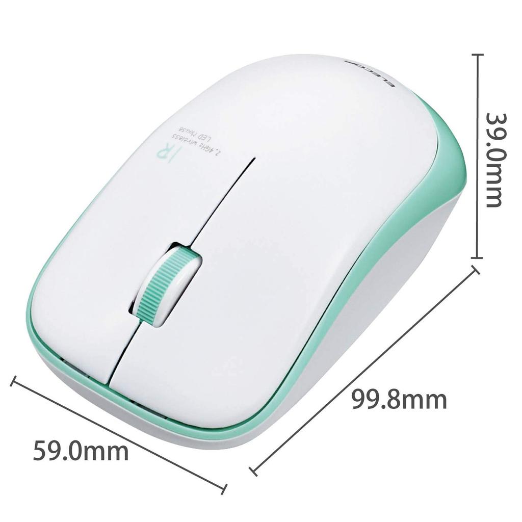 ELECOM Wireless Mouse Medium 3 IR Low Power (Receiver Included), Size, Buttons, Sensor, Consumption, Green, M-IR07DRGN