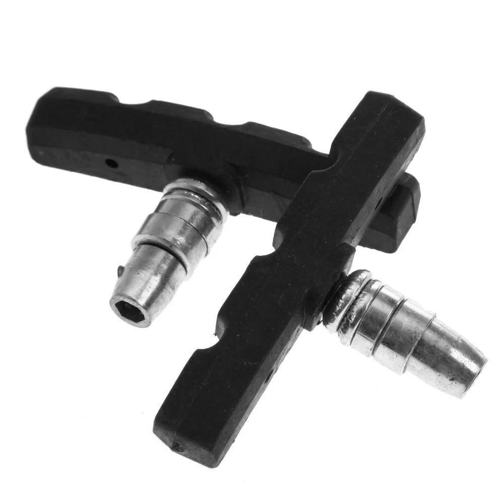 20-1PCS Mountain Road Bike Brake Block Practical Rubber Metal V-brake Shoes Pad Wear Resistant Bicycle Riding Brake Accessories