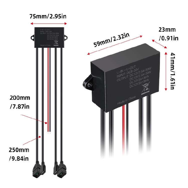 12V 24V to Type C USB Charging Converter Module Fast Charging Automobiles Electronics Car Ship Power Adapter Accessories