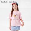 Balabala Girls' Short Sleeve Cartoon T-Shirt