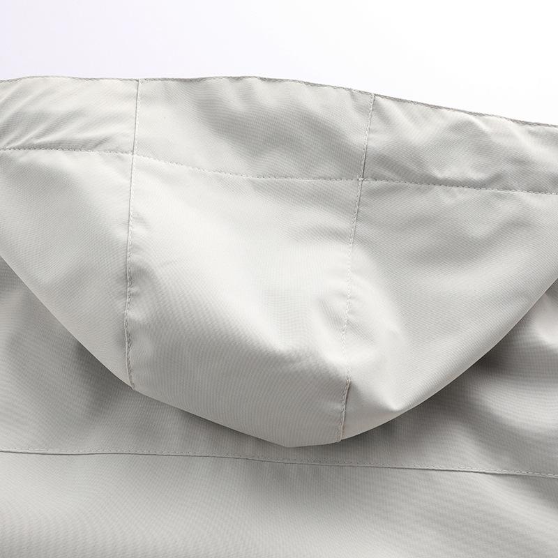 Herren Outdoor-Freizeitjacke Frühling und Herbst mit Kapuze, dünne, einfarbige Jacke