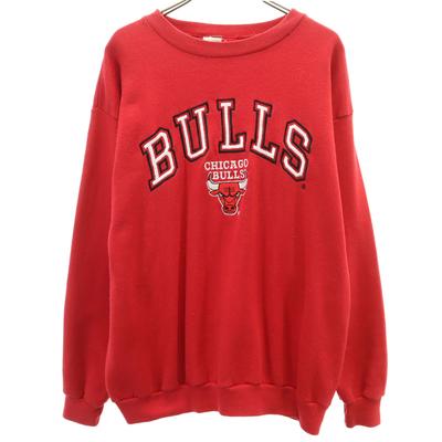 Competidor anos 80 90 Feito nos EUA Old Chicago Bulls Manga Longa Treinador L Masculino Usado