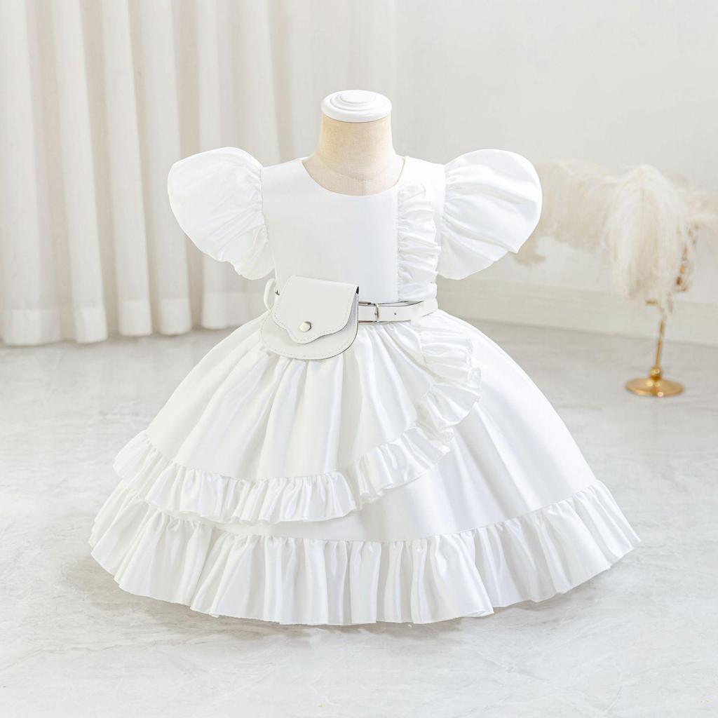 Stylish Princess Dress for Girls - Christmas & Birthday Satin Gown