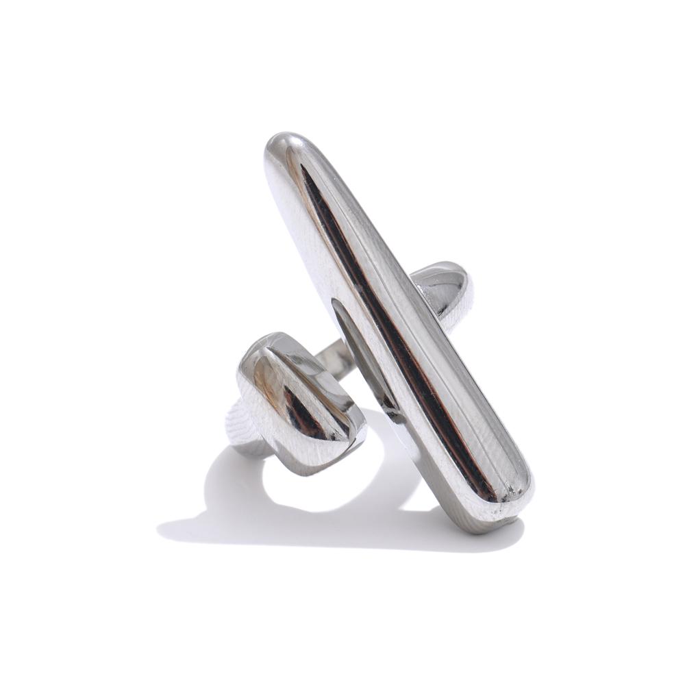 

Yhpup Distinctive Adjustable Stainless Steel Geometric Chic Ring Gold Color Platinum PVD Plated Charm Finger Jewelry Gift 7