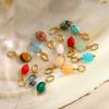 CARLIDANA Beautiful Handmade Colorful Natural Stone With Stainless Steel Gold Plated Bead Pendant Accessory DIY Necklace
