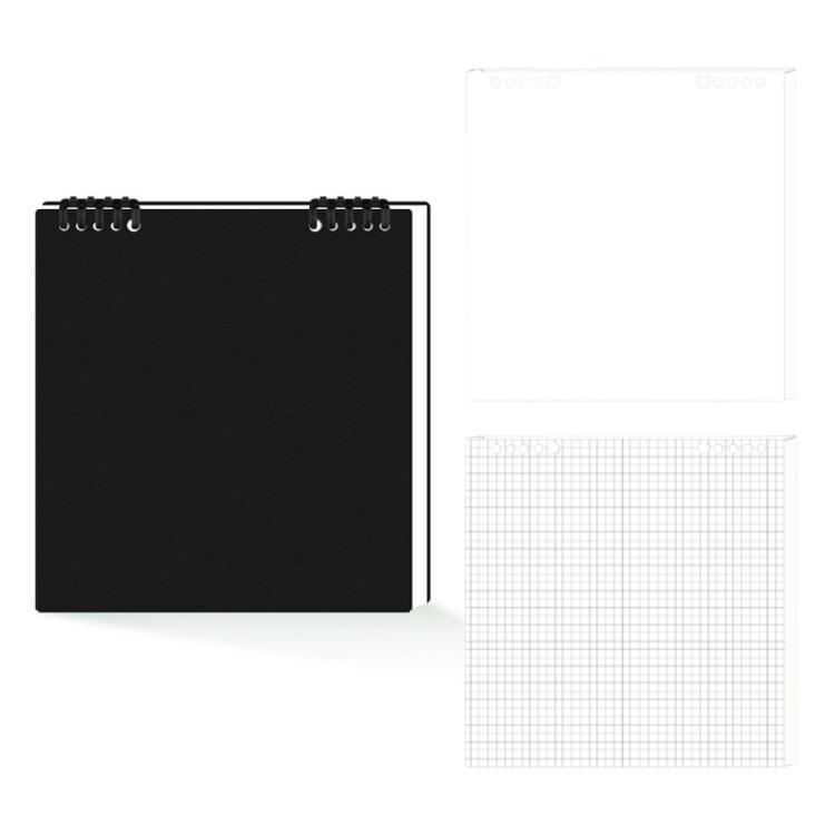 

Binder Planner Notebook Journal Academic Planner Notepads 120 Pages Gridded for Noting, Daily Scheduling чёрный