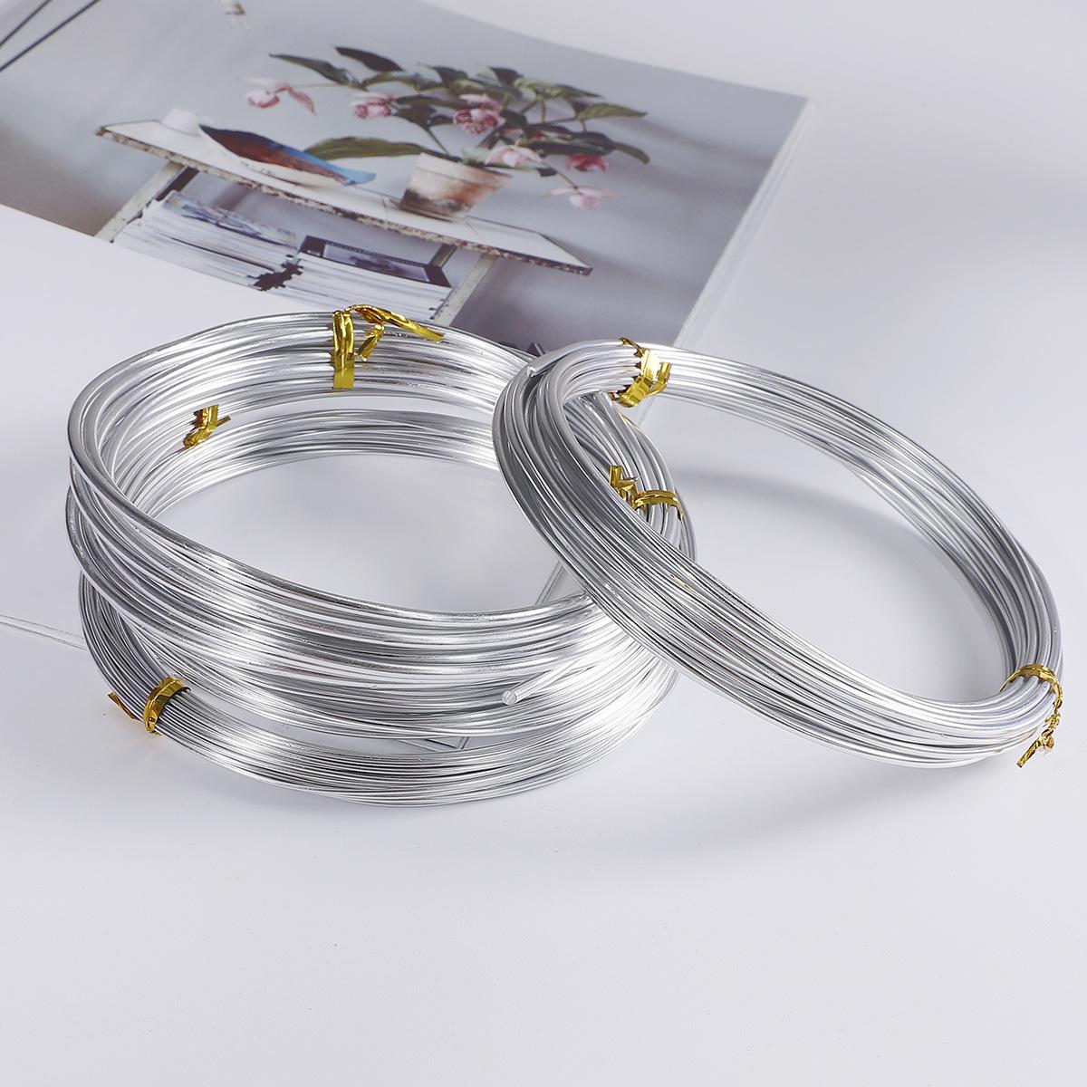 

1m Silver Round Aluminum Wire for DIY Headbands, Bunny Ears, & Cat Ears Hair Accessories 1mm diameter, 1 meter/package серебряный
