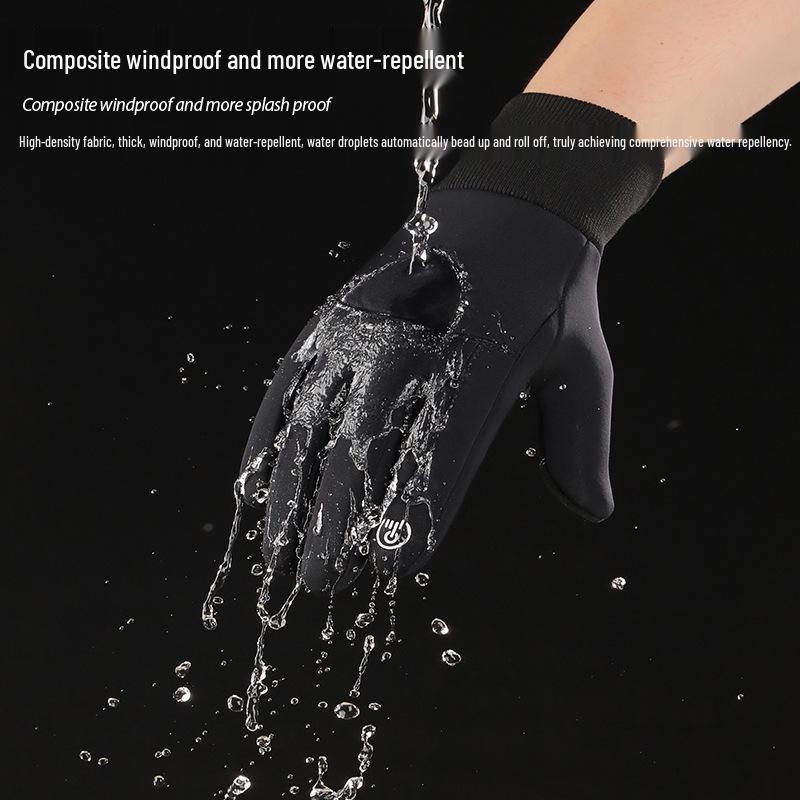 Unisex Windproof Touchscreen Cycling Gloves - Warm, Non-slip, Water-Repellent for Autumn/Winter