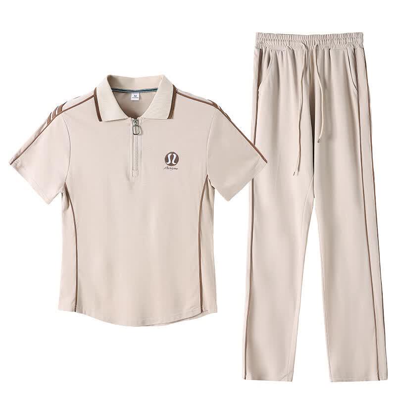 Women's Polo Collar Sporty Casual Two-Piece Set