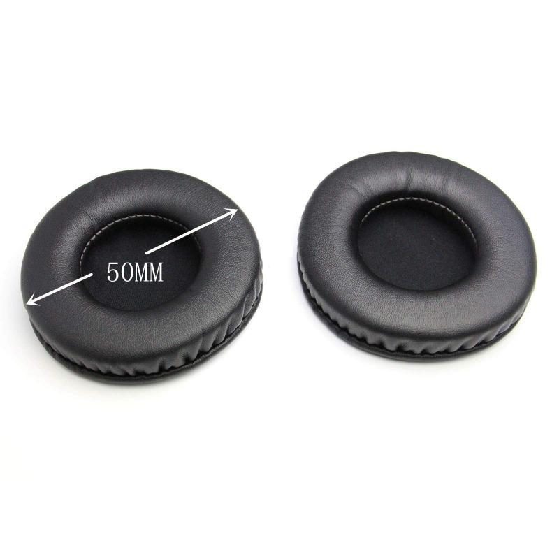 50mm Black Replacement Ear Pads Cushion Cover Soft Foam Earpads for Headphones