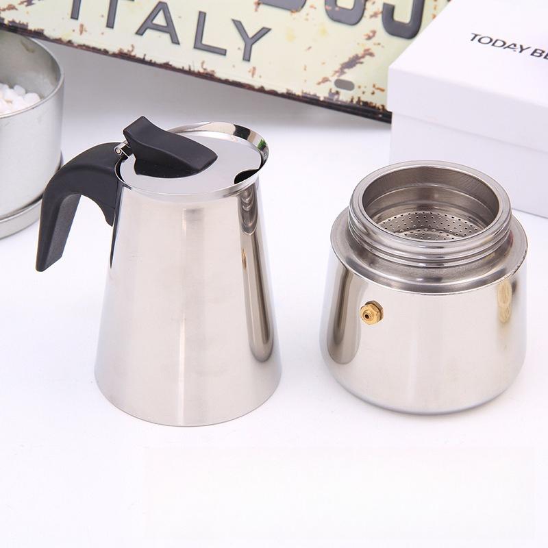 100ml-450m Stainless Steel Espresso Coffee Pots Stovetop Coffee Moka Pot Percolator Coffee Maker Pot Suitable for Home Office