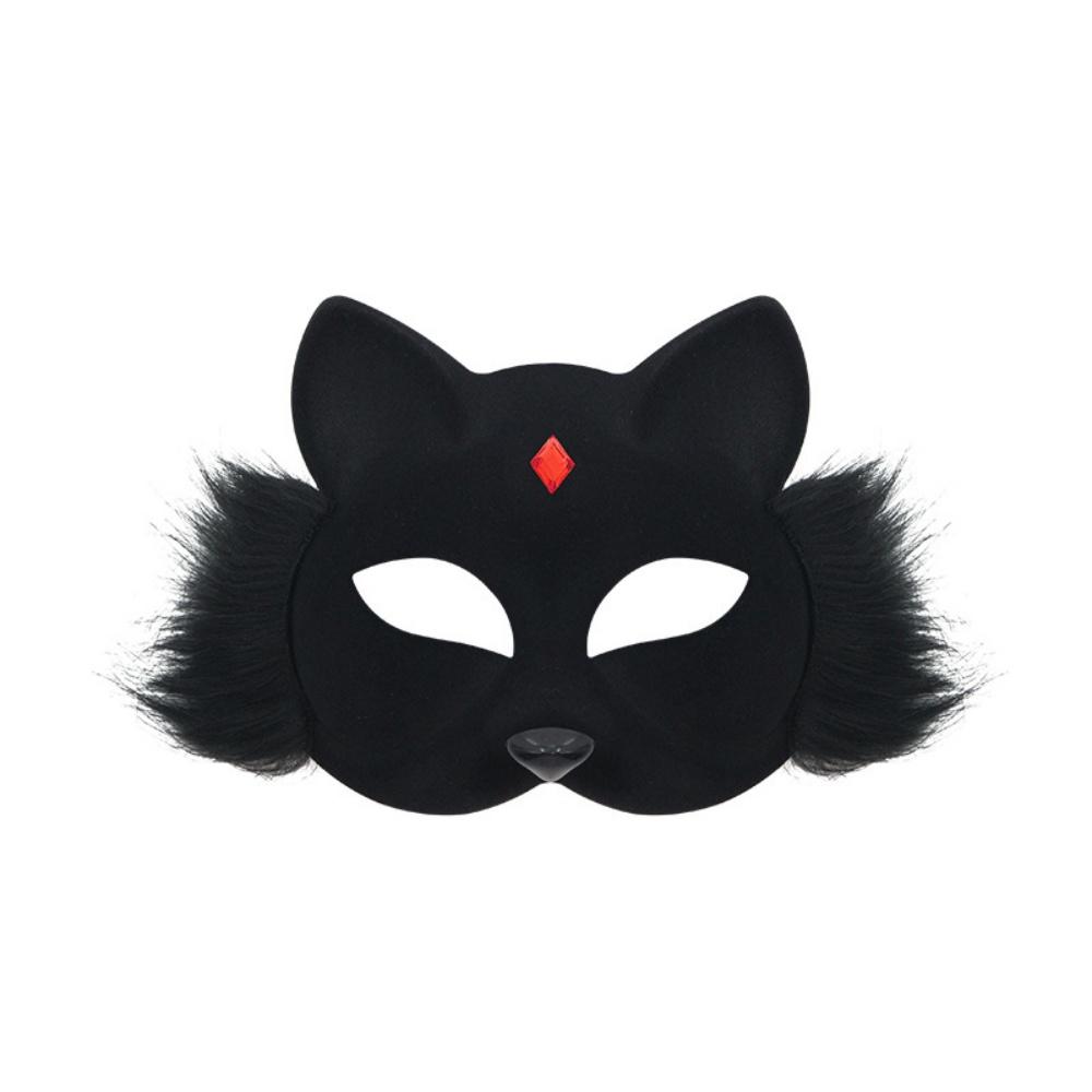 Plush Fox Cat Mask Realistic Furry Fox Mask Cosplay Party Mask Fluffy For Costume Parties Halloween Carnivals