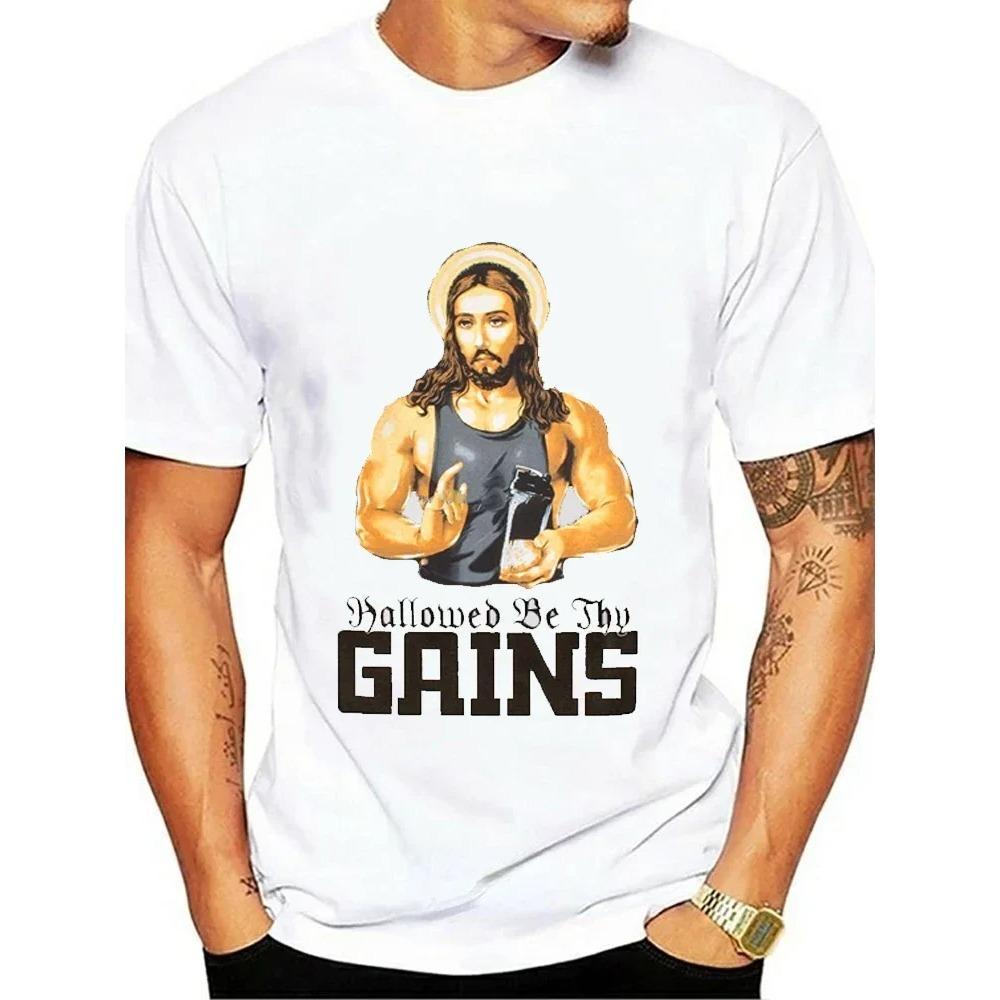 Hochwertiges Kurzarm-Oberteil Nicht Heute Satan Jesus vs. Satan im O-Ausschnitt T-Shirt Mann/Frau Kurzarm-Tees Shirt 2024 Neu