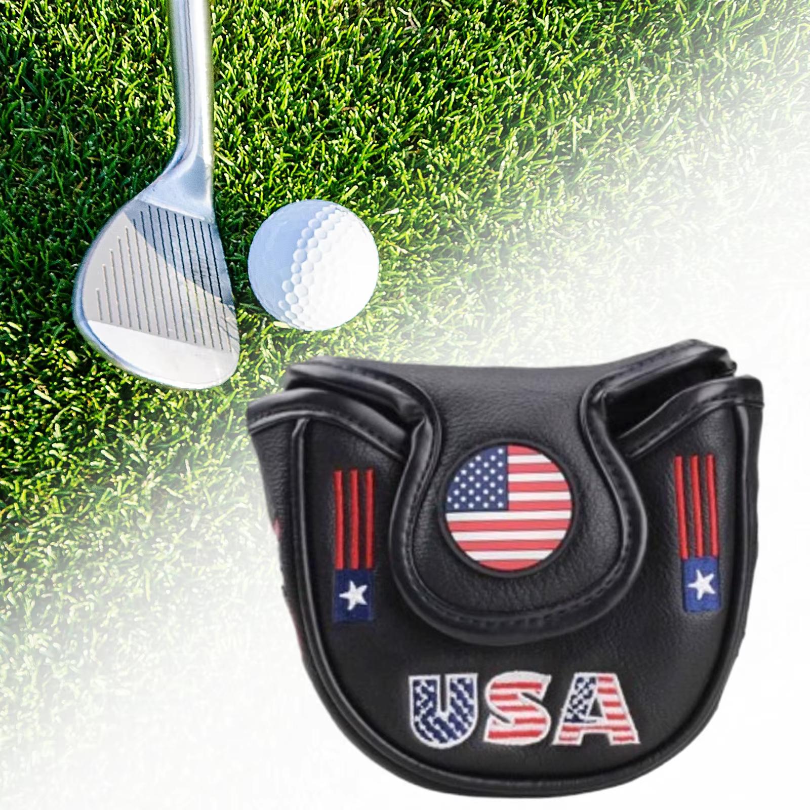 

Magnetic Golf Putter Cover Golf Club Head Cover Soft Golf Putter Protector Cover Golf Club Protective Cover Rod Sleeve One Size чёрный