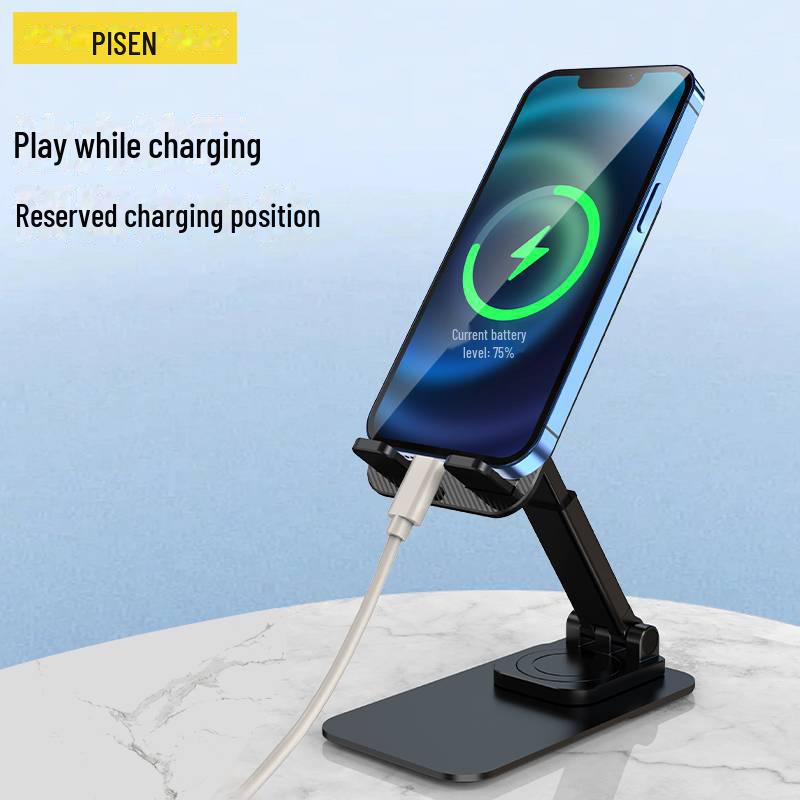 PISEN 360° Rotating Desktop Phone Holder - Ideal for Live Broadcasts and Online Classes.