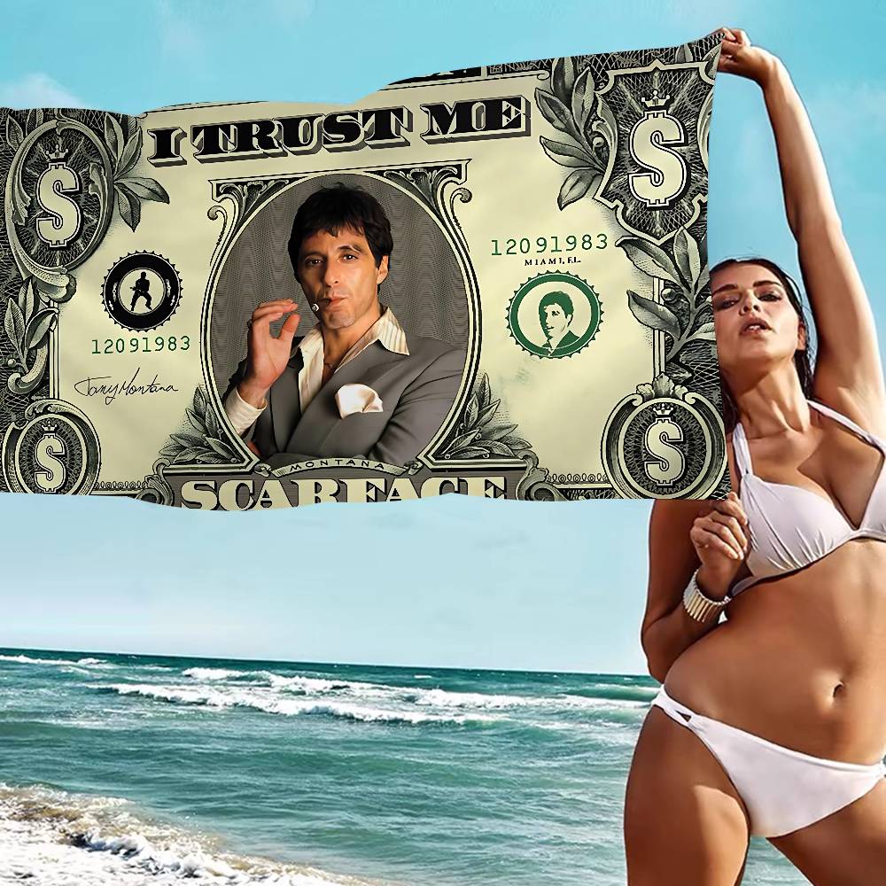Retro S-Scarface Bath Towel Microfiber Soft Water Absorbing Breathable For Girl Kids Decorative Cartoon Beach Towel