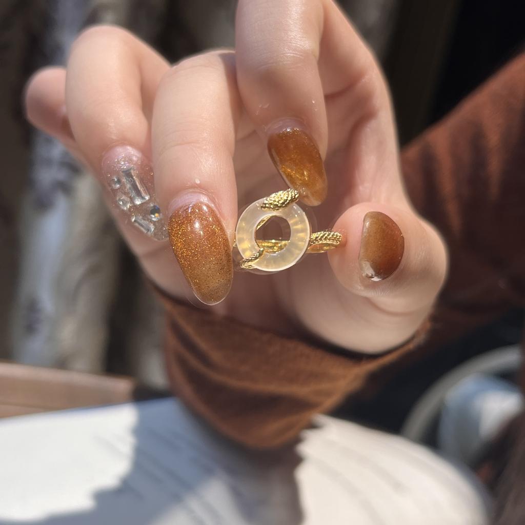 Snake Golden Spirit Snake Wrapped White Chalcedony Safety Buckle Necklace Natal Snake Sweater Chain Spirit Snake Ring