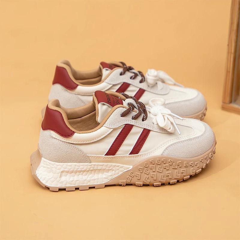 Double shoelace Forrest Gump shoes women's 2025 new thick-soled heightening casual versatile trend German training shoes niche women's shoes
