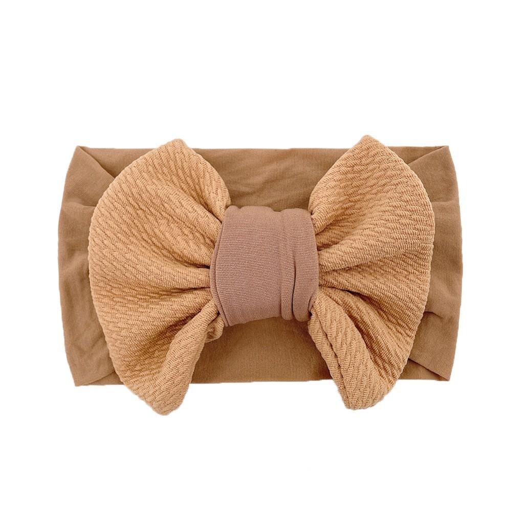 Children's Unisex Hair Accessories Big Knotted Bow Headband Nylon Fabric Baby Headdress Stockings Washable Eco-Friendly All