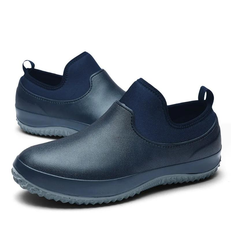 Vintage Kalosze Męskie Buty Robocze Bezpieczne Wodoodporne Męskie Buty Kucharza Botki dla Pary Wsuwane Buty Ogrodowe Duży Rozmiar 48