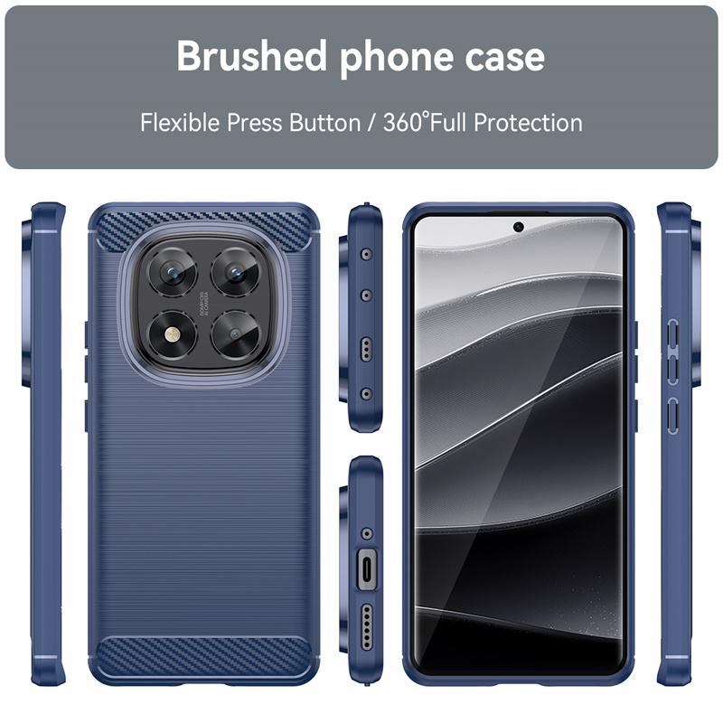 Silicone Anti-fall Brushed Shell For Xiaomi Redmi Note 14 Pro 4G 5G Note14Pro Plus Case Carbon Fiber Protect Cover for Redmi 14C