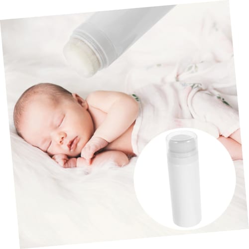 2-Piece Generic Powder Puff Box, Travel-Size Baby Powder Container, Secret Tin, Clean, Portable Powder Puff Bottle, White Plastic, for Powder Storage