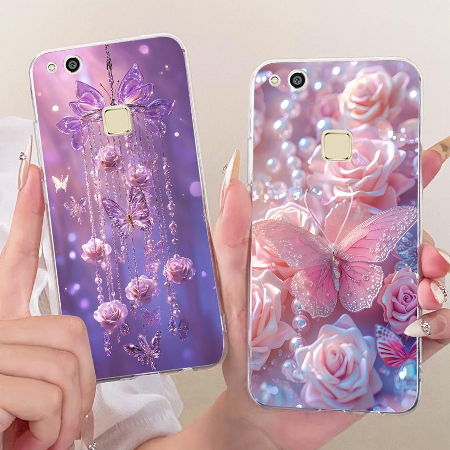 For Huawei P10 Lite Case WAS-LX1 WAS-LX2 Luxury Bow Flowers Painted Cover Soft Slim Phone Case For Huawei P10 Lite P10Lite Shell