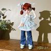 6 Points BJD Doll Dress Up Clothes 30 Cm Doll Clothes Fashion Trend Doll Clothing Jeans Plus Floral Tops Cute and Versatile