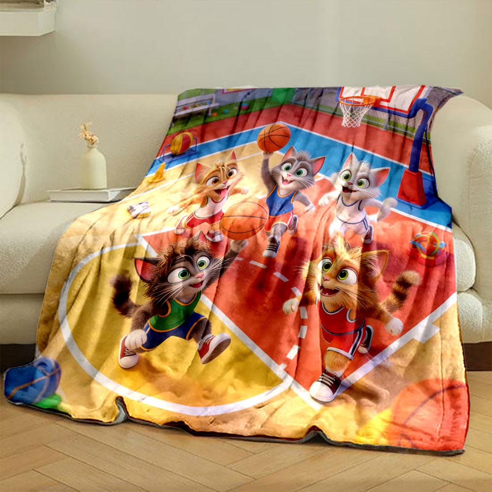 6 Styles A Group of Cute and Funny Cats Printed Blanket Soft and Comfortable Home Travel Blanket Adult and Child Warm Blanket