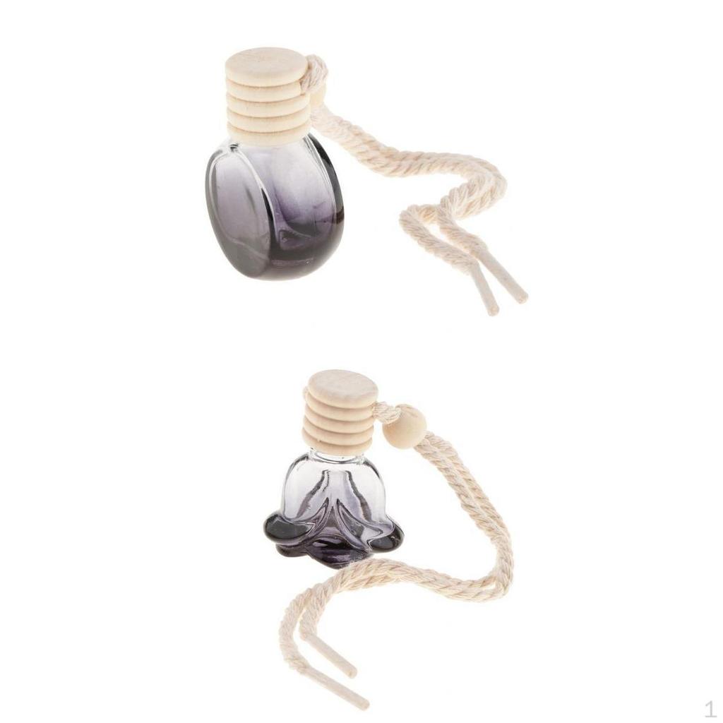 2x 10ml Empty Perfume Bottles Pendant Car Hanging +Ball Shape