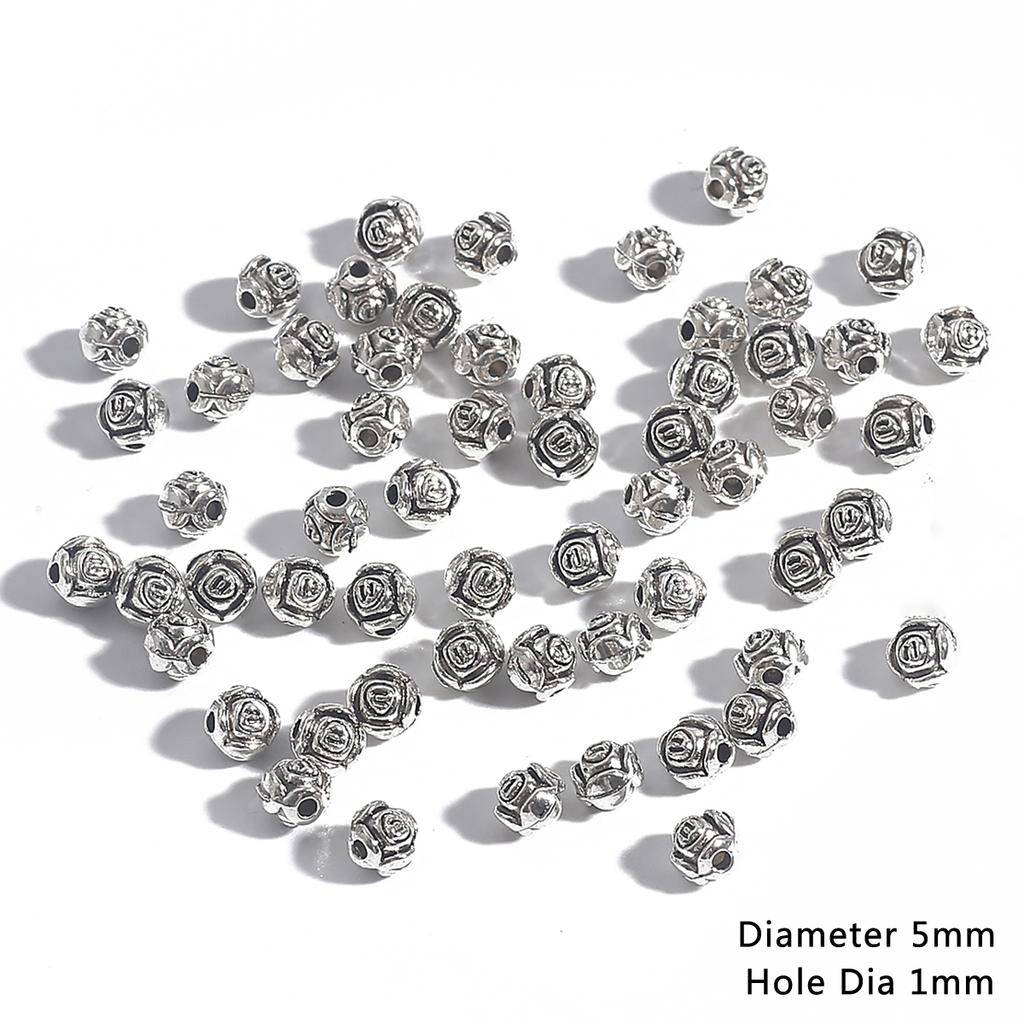 10-50 stk multidesign tibetanske sølv runde metallperler Håndverk Bønn Spacer Beads Passer DIY smykker armbånd