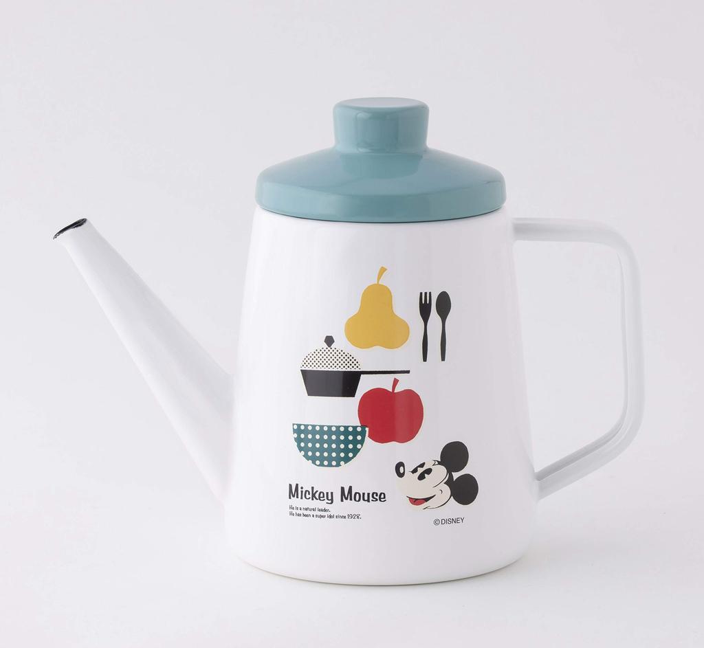 Fuji Enamel Disney Kettle Mickey Minnie 1L White & DY-1.0DP