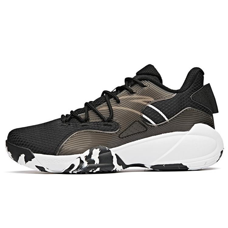 

Anta Cushioning Slip Resistant Abrasion Resistant Low top Basketball Shoes Men s Black White 112111609-2 44.5