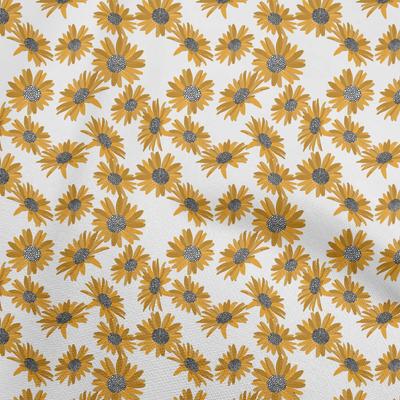 Cotton Flex Dark Mustard Fabric Floral Dress Material Fabric Print Fabric By The Yard 40 Inch