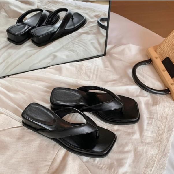 Yuanlitong summer new temperament outer wear toe flip-flops shoes women's versatile sexy French cool slippers women's fashion