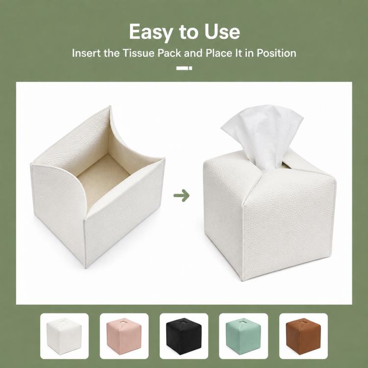 Dustproof PU Leather Tissue Storage Box