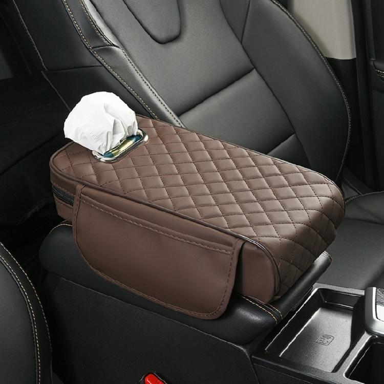 Car Armrest Cushions with Hand Storage Microfiber Leather Practical Car Armrest Pad with Integrated Tissue Dispenser